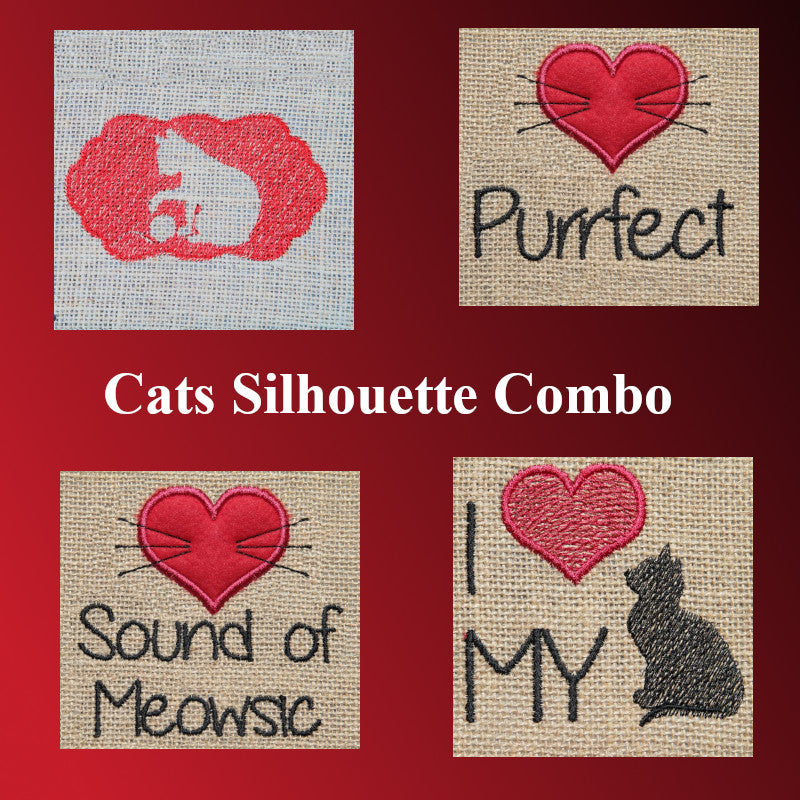 Cats Silhouette Combo - a-stitch-a-half