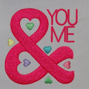 You and me with hearts - aStitch aHalf