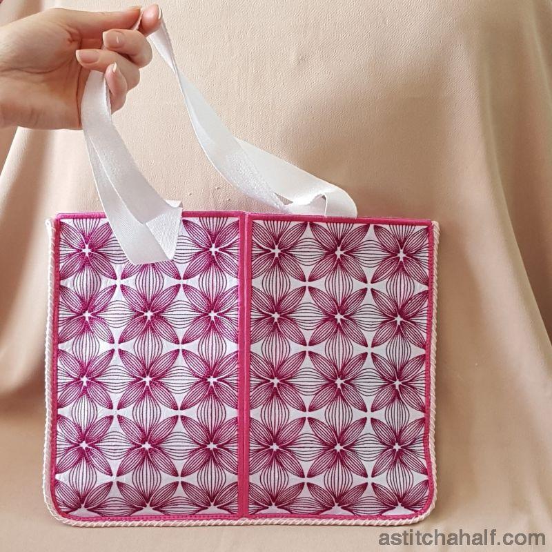Abstract Orchid Skinny Tote - aStitch aHalf