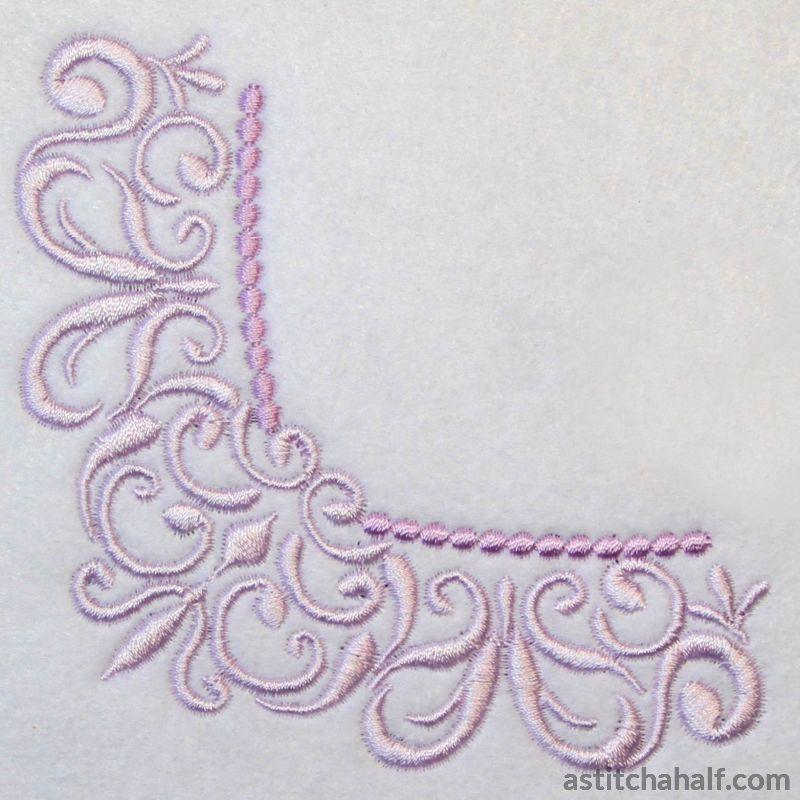 Amangani Border Corner and Frame - aStitch aHalf