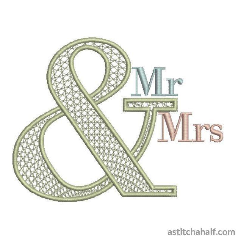 Ampersand Mr Mrs - aStitch aHalf