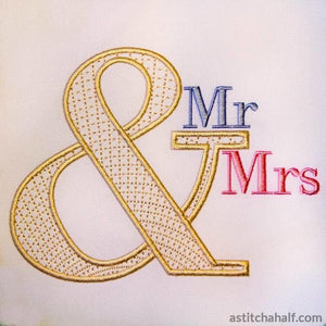Ampersand Mr Mrs - aStitch aHalf