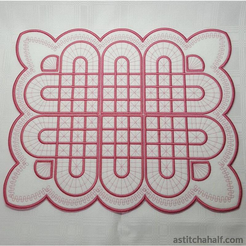 Applique Battenburg Place Mat Variety - aStitch aHalf