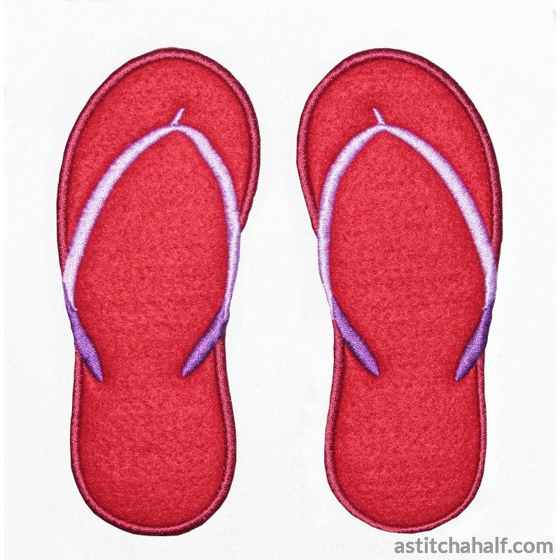 Applique Flip Flops - aStitch aHalf
