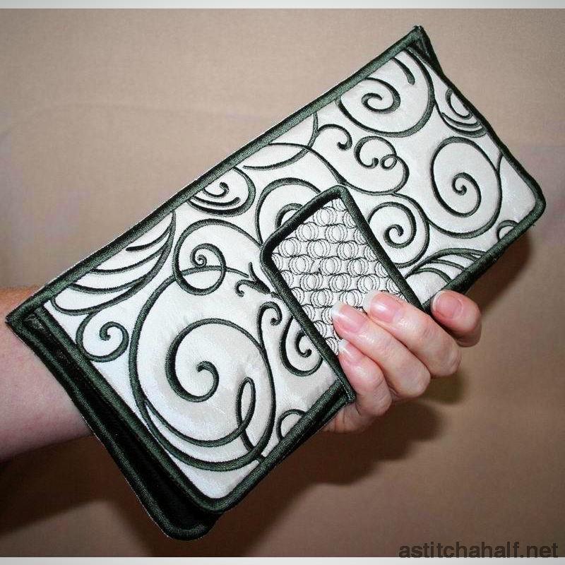 Art Deco Checkbook Book Cover or Coupon folder - aStitch aHalf