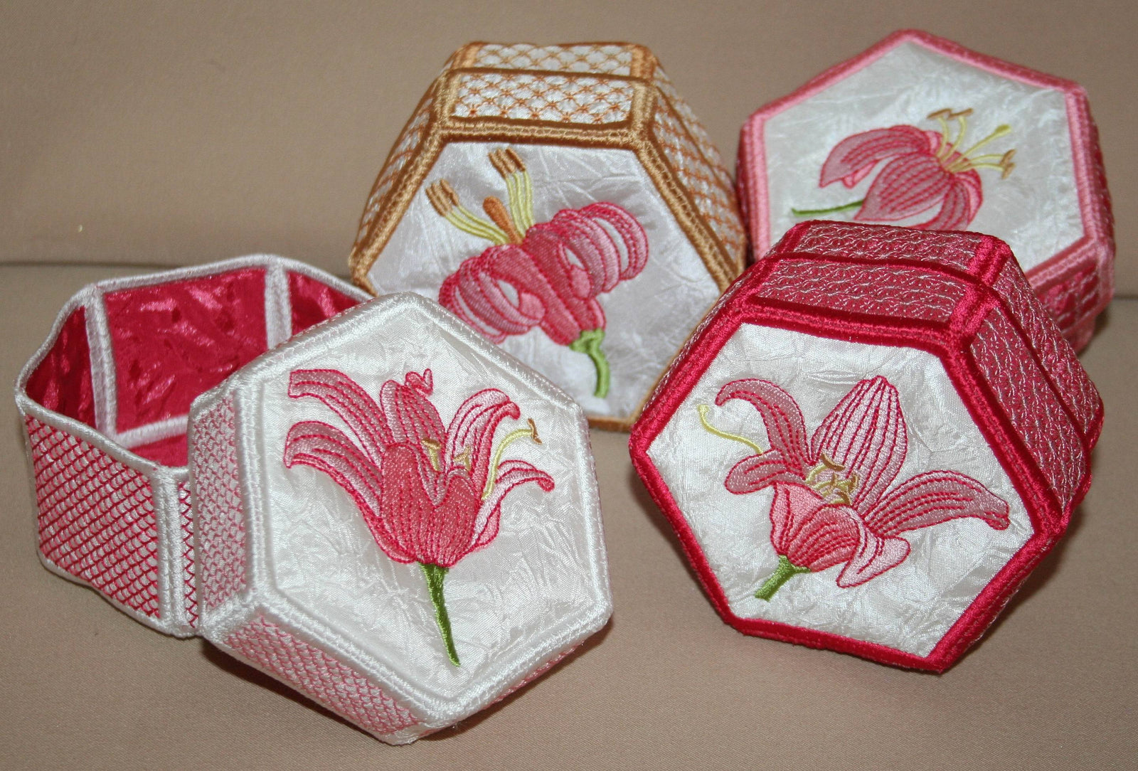 Tiger Lily Trinket Box Combo - a-stitch-a-half