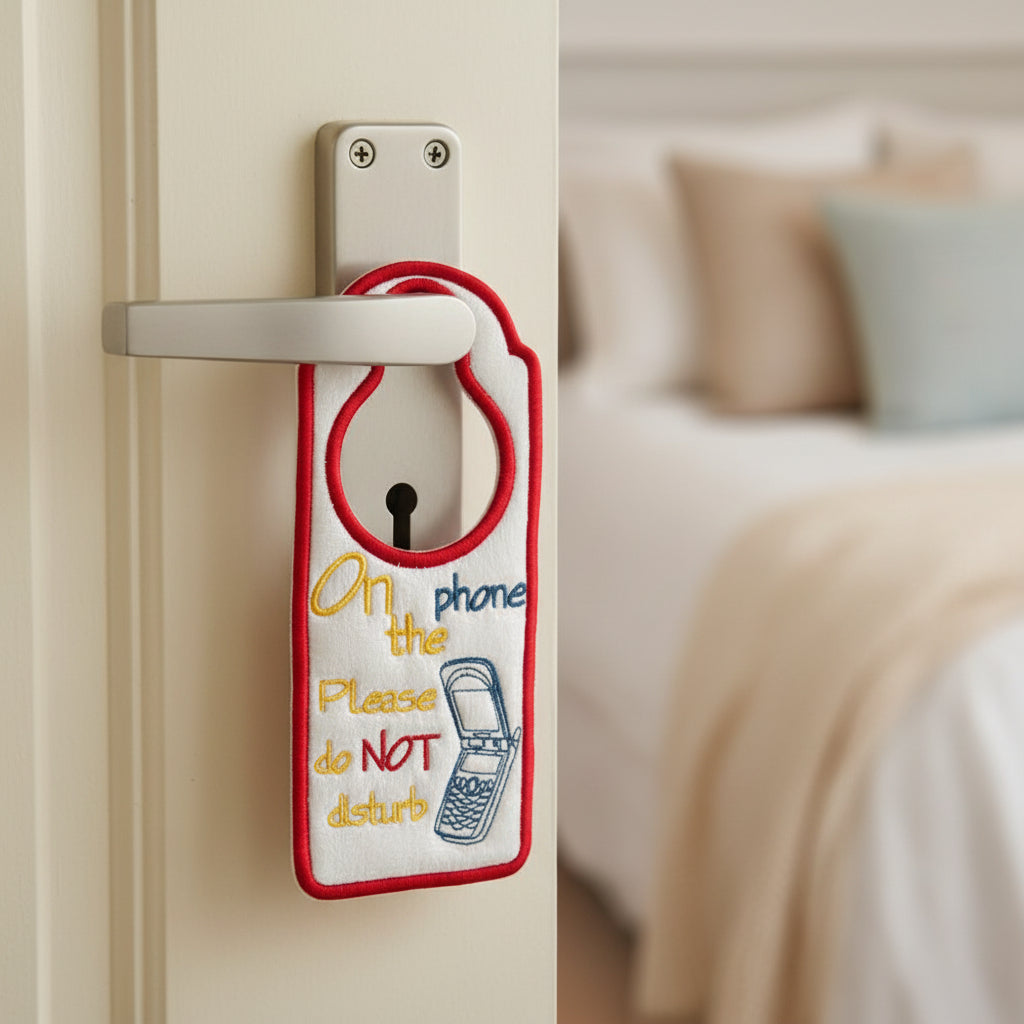 On the Phone Door Hanger - a-stitch-a-half