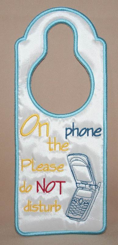 On the Phone Door Hanger - a-stitch-a-half