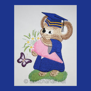 Fuzzy Emma Graduate - a-stitch-a-half