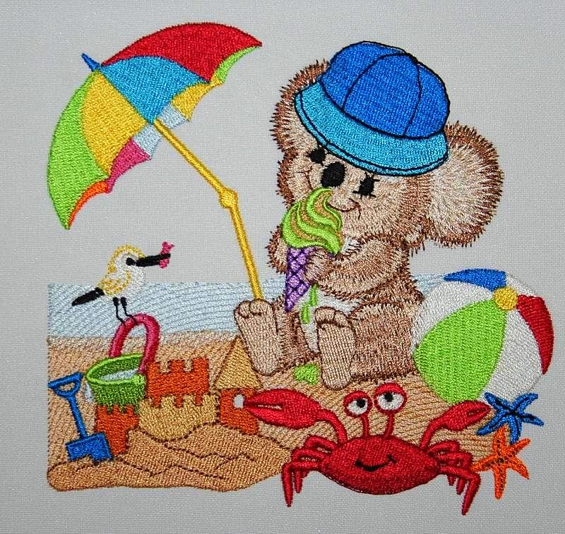 Jacob on the Beach - a-stitch-a-half