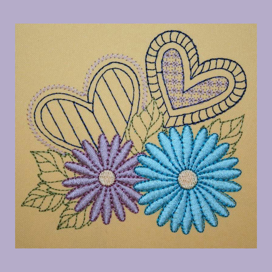 Daisy Heart - a-stitch-a-half