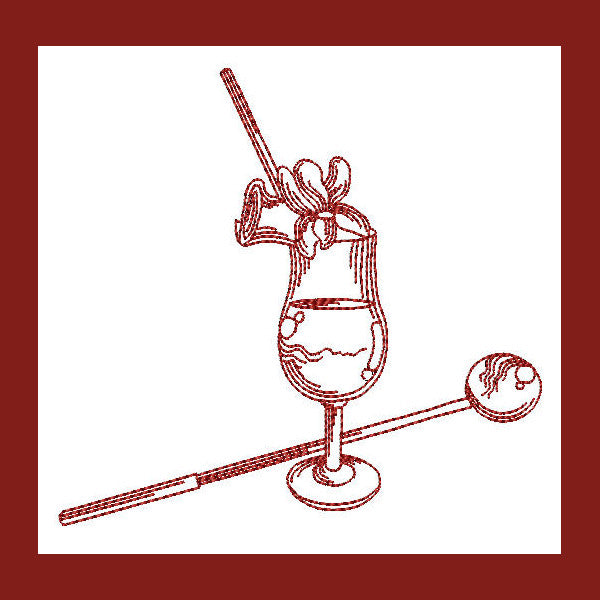 Redwork Cocktail Mix Combo - a-stitch-a-half