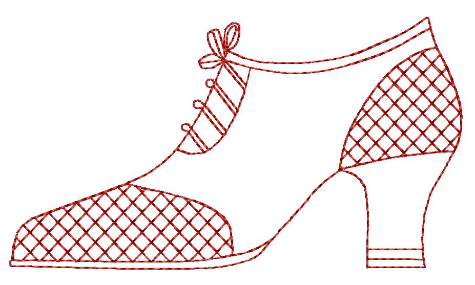 Redwork Dress Up Shoes - a-stitch-a-half