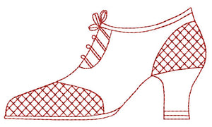 Redwork Dress Up Shoes - a-stitch-a-half