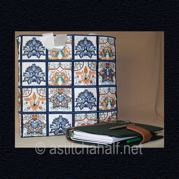 Jacobean Botanical Bliss Totebag - a-stitch-a-half