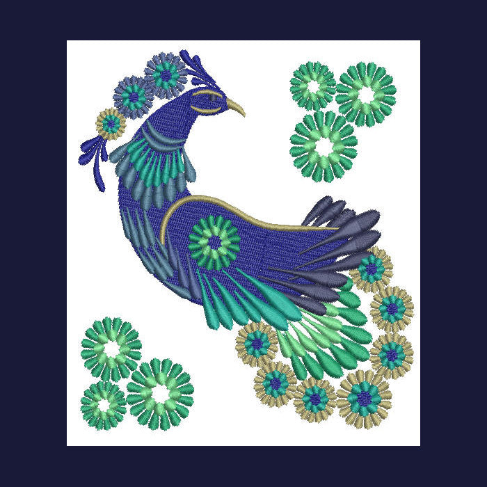 Peacock in Lace - a-stitch-a-half