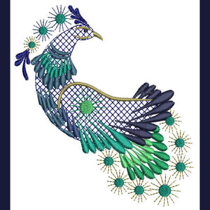 Peacock in Lace - a-stitch-a-half