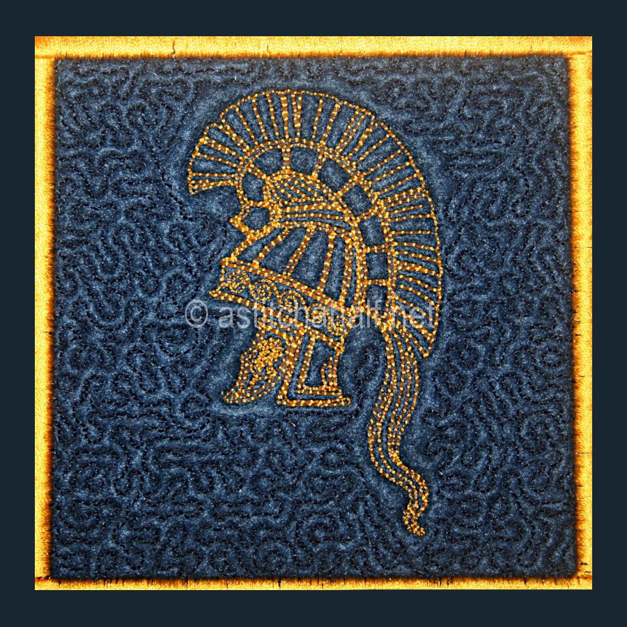 Roman Armor Trapunto - a-stitch-a-half