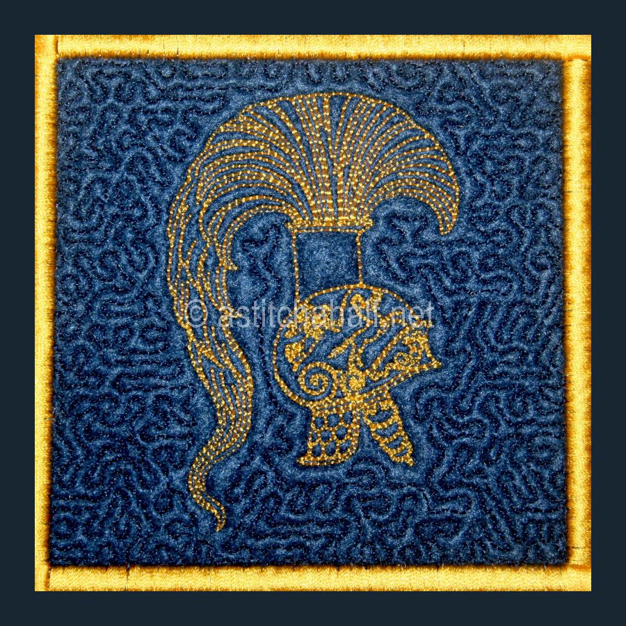 Roman Armor Trapunto - a-stitch-a-half