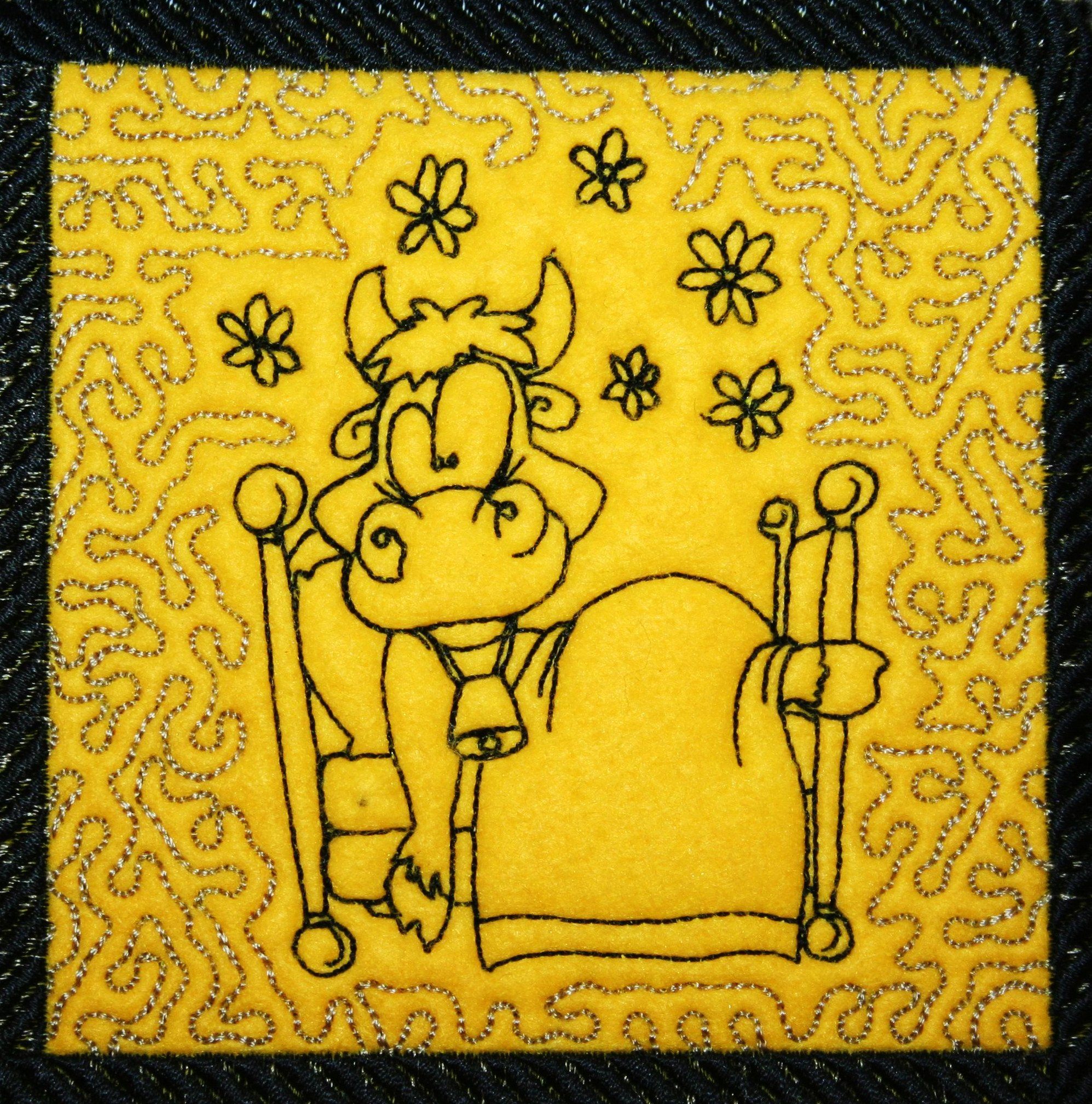 Cow Crazy Trapunto 1 - a-stitch-a-half