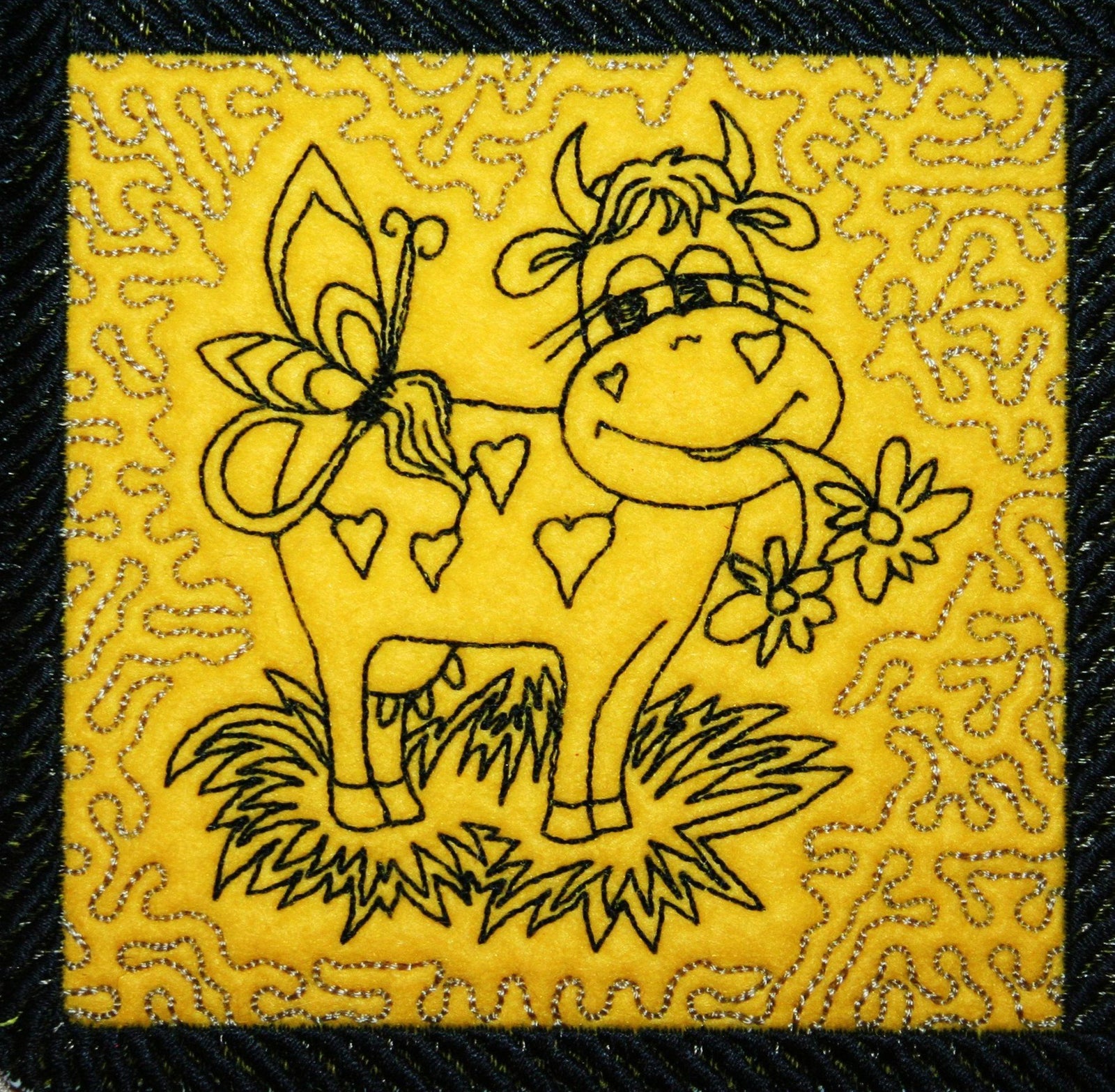 Cow Crazy Trapunto 1 - a-stitch-a-half