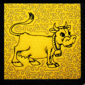 Cow Crazy Trapunto 1 - a-stitch-a-half