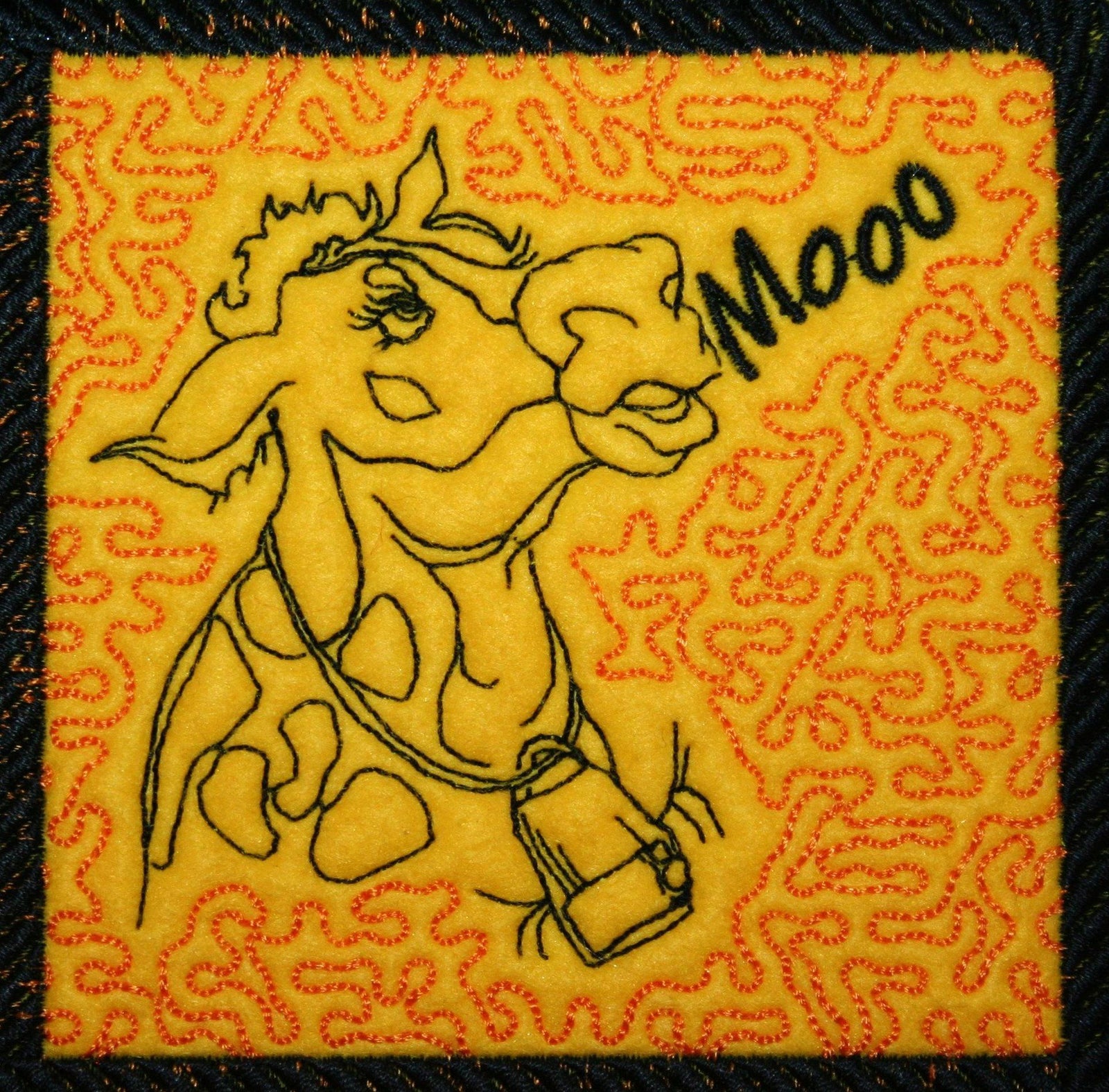 Cow Crazy Trapunto 1 - a-stitch-a-half