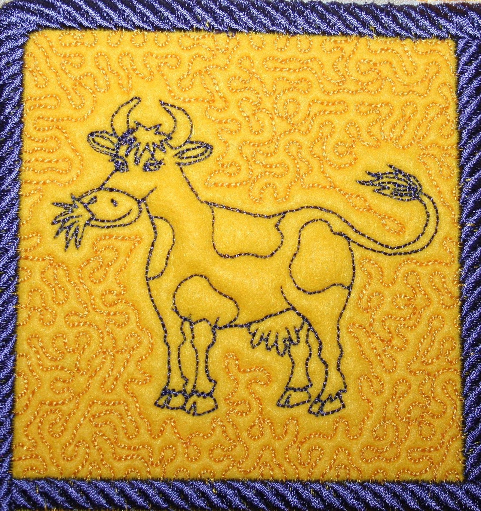 Cow Crazy Trapunto 2 - aStitch aHalf