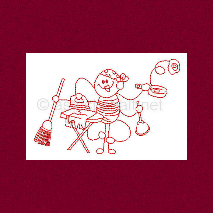 Handy Mandy Redwork Combo