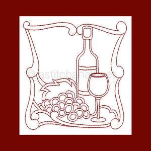 Food and Wine Redwork Combo