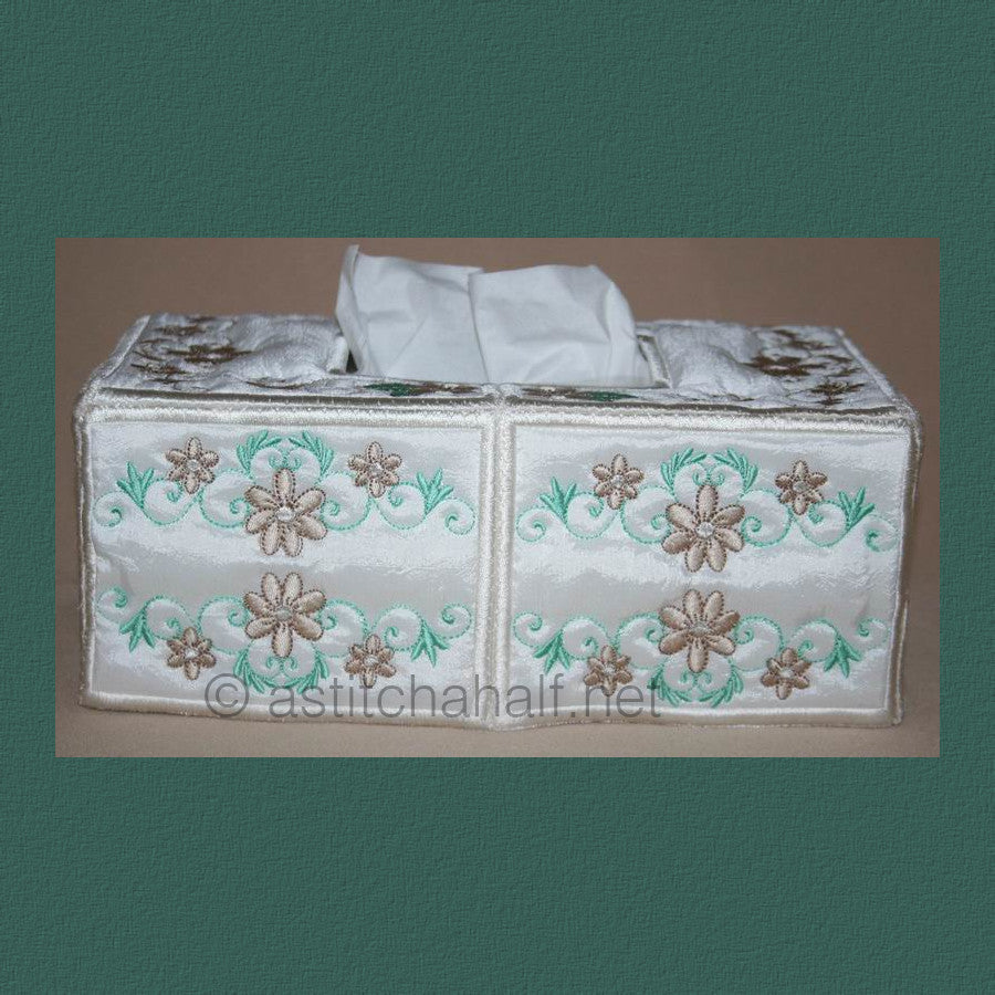 Applique Daisy Charm Tissue box Covers - aStitch aHalf