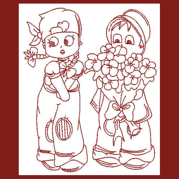 Redwork in Love Combo - a-stitch-a-half