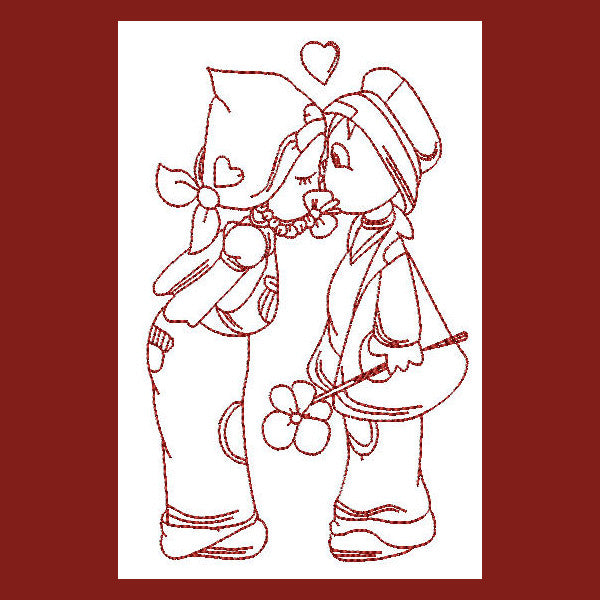 Redwork in Love Combo - a-stitch-a-half