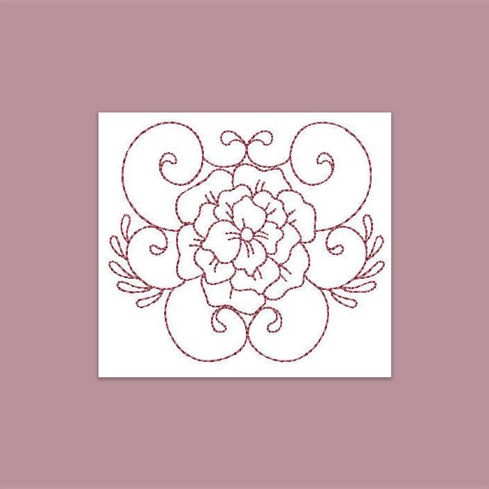 Flowery Charm Redwork Combo