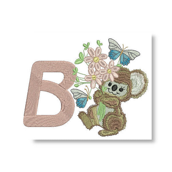 Fuzzy Letter B - a-stitch-a-half
