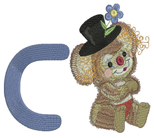 Fuzzy Letter C - a-stitch-a-half