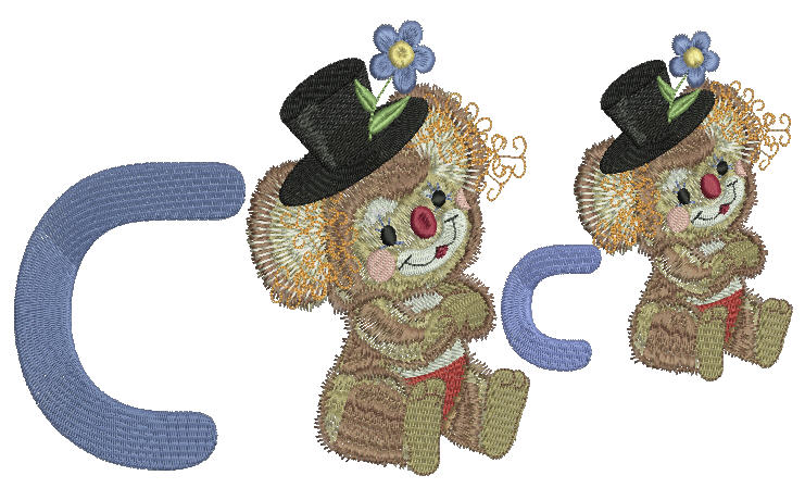 Fuzzy Letter C - a-stitch-a-half