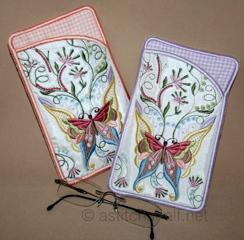 Papillon Eyeglass Case - a-stitch-a-half