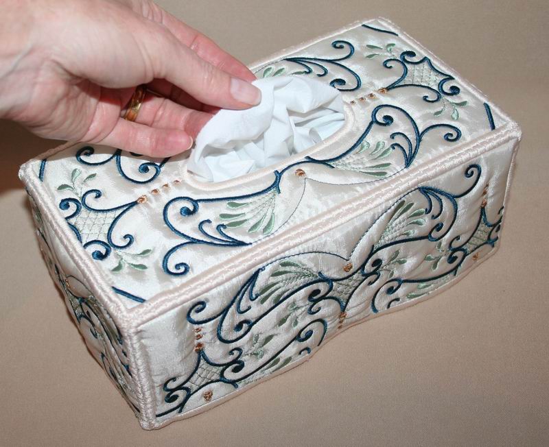 Timeless Tissue Box Cover - a-stitch-a-half