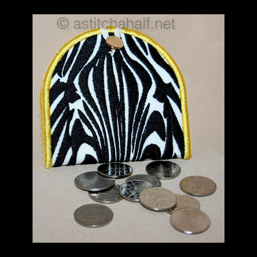 Zebra Coin Pouch - a-stitch-a-half