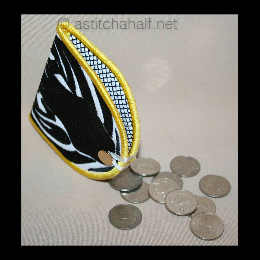 Zebra Coin Pouch - a-stitch-a-half