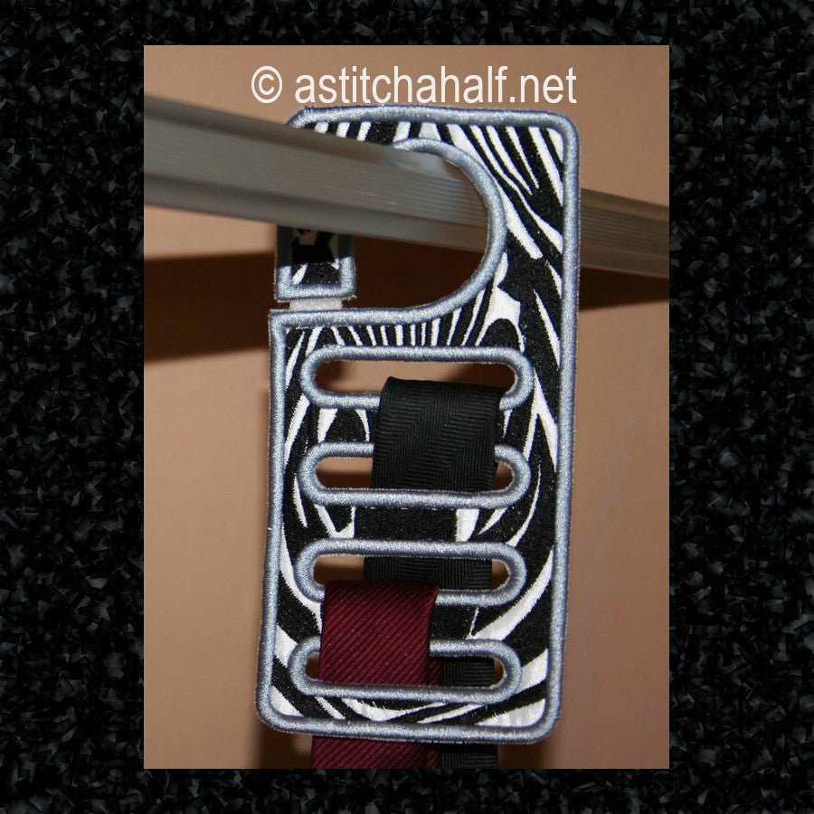 Zebra Tie Holder - a-stitch-a-half