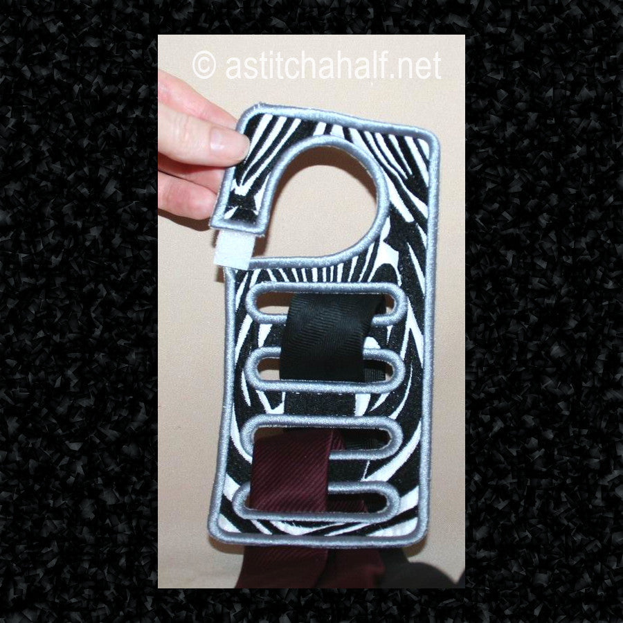 Zebra Tie Holder - a-stitch-a-half