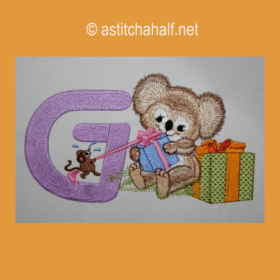 Fuzzy Letter Gg - a-stitch-a-half