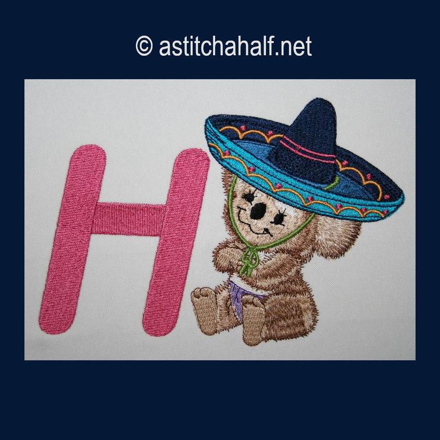 Fuzzy Letter Hh - a-stitch-a-half