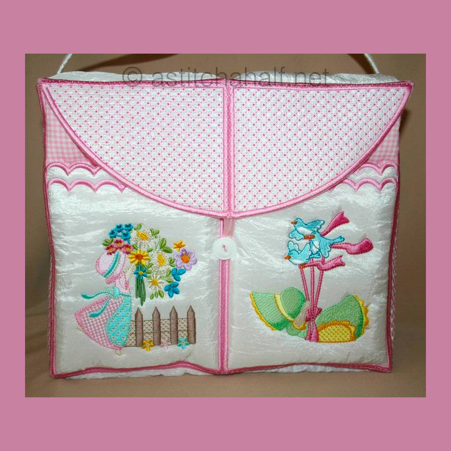 Miss Bonnet Tote Bag 01 - a-stitch-a-half