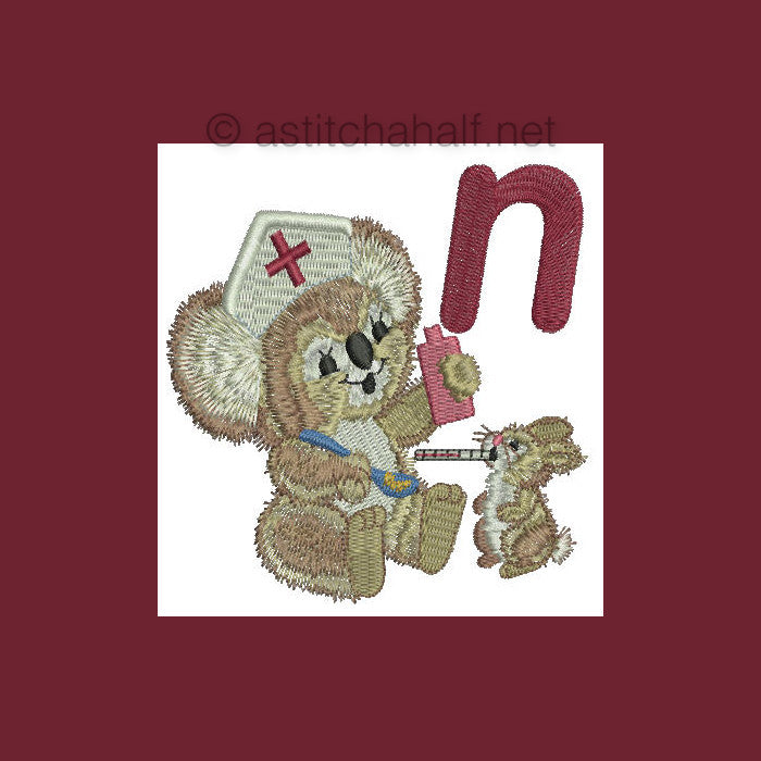Fuzzy Letter Nn - a-stitch-a-half