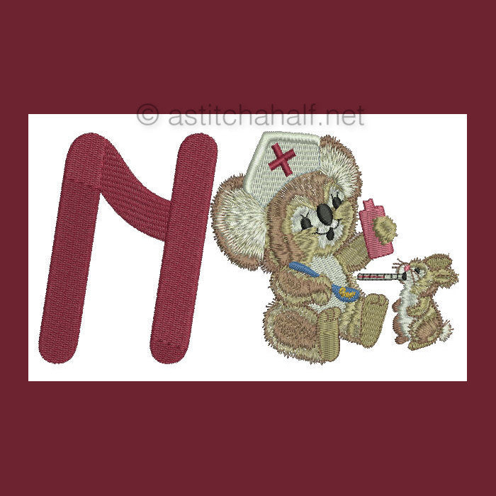Fuzzy Letter Nn - a-stitch-a-half