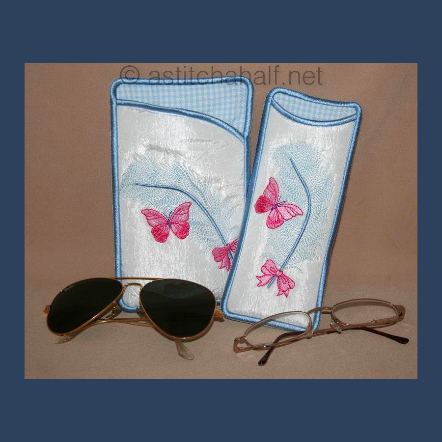 Feathery Eyeglass Cases 02 - a-stitch-a-half