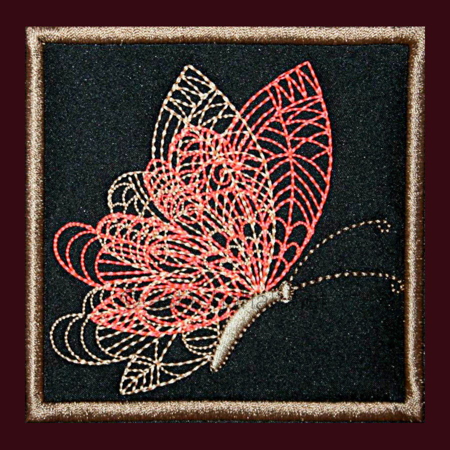 Butterfly Placemat 01 - aStitch aHalf